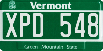 VT license plate XPD548