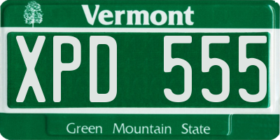 VT license plate XPD555