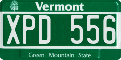 VT license plate XPD556