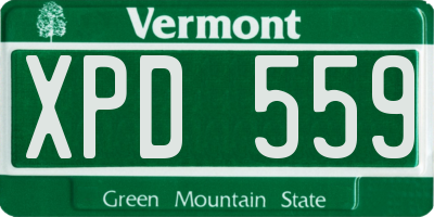VT license plate XPD559