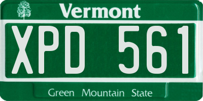 VT license plate XPD561