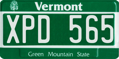 VT license plate XPD565