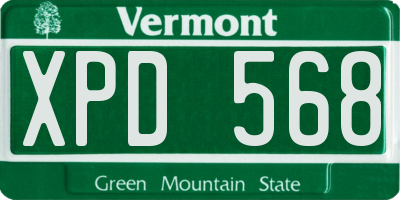 VT license plate XPD568