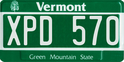 VT license plate XPD570