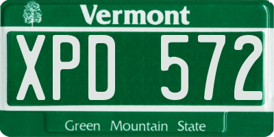 VT license plate XPD572