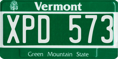 VT license plate XPD573