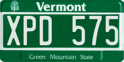 VT license plate XPD575
