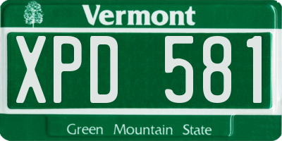 VT license plate XPD581