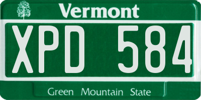 VT license plate XPD584