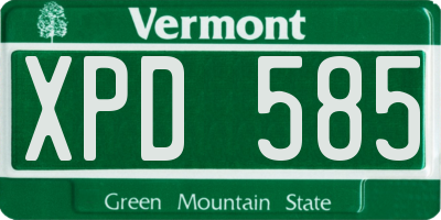 VT license plate XPD585