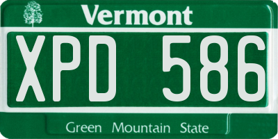 VT license plate XPD586