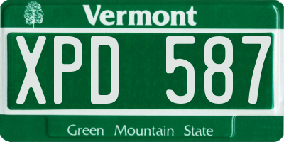 VT license plate XPD587