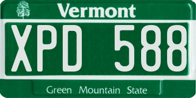 VT license plate XPD588