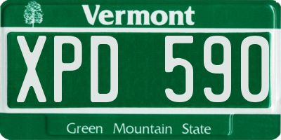 VT license plate XPD590