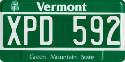 VT license plate XPD592