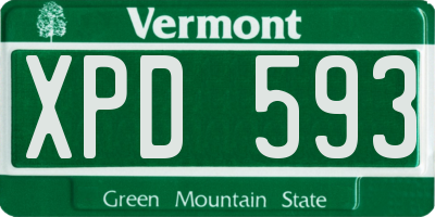 VT license plate XPD593