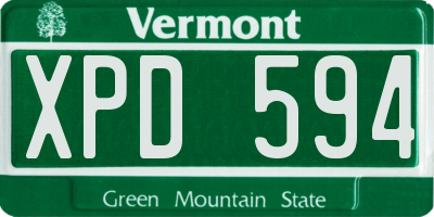 VT license plate XPD594