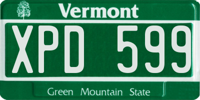 VT license plate XPD599