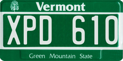VT license plate XPD610