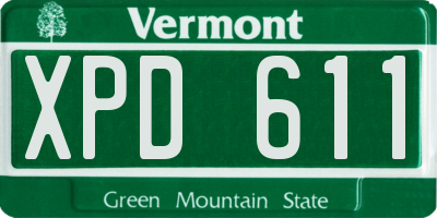 VT license plate XPD611
