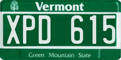 VT license plate XPD615