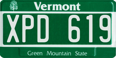 VT license plate XPD619
