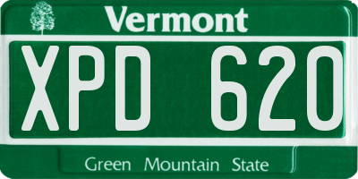 VT license plate XPD620