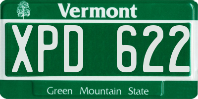 VT license plate XPD622