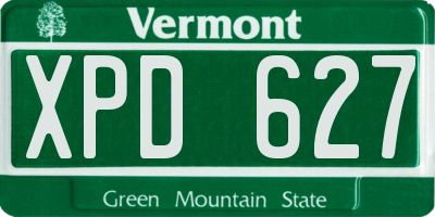 VT license plate XPD627