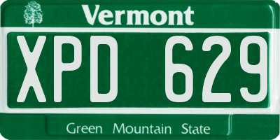 VT license plate XPD629