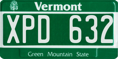 VT license plate XPD632