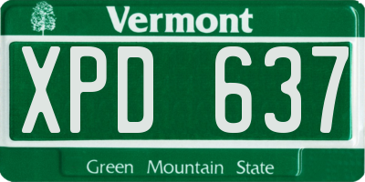 VT license plate XPD637