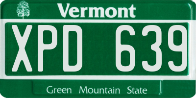 VT license plate XPD639