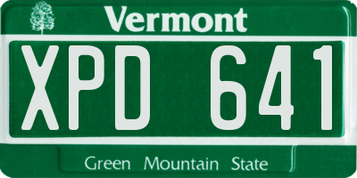 VT license plate XPD641