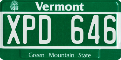 VT license plate XPD646