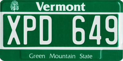 VT license plate XPD649