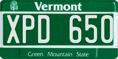 VT license plate XPD650
