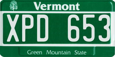 VT license plate XPD653