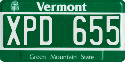 VT license plate XPD655