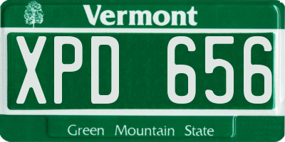 VT license plate XPD656