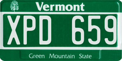 VT license plate XPD659