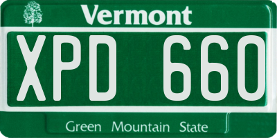 VT license plate XPD660
