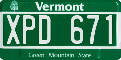 VT license plate XPD671