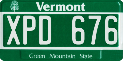 VT license plate XPD676