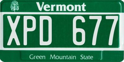 VT license plate XPD677
