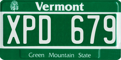 VT license plate XPD679
