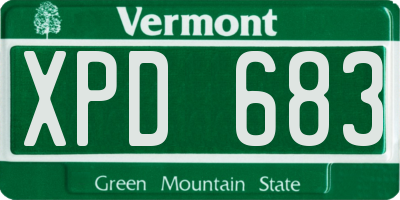 VT license plate XPD683