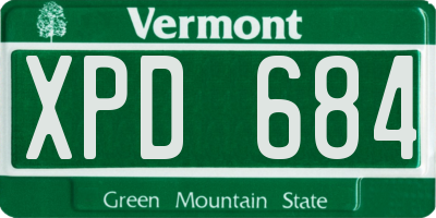 VT license plate XPD684