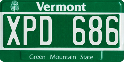 VT license plate XPD686