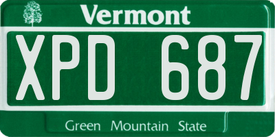 VT license plate XPD687